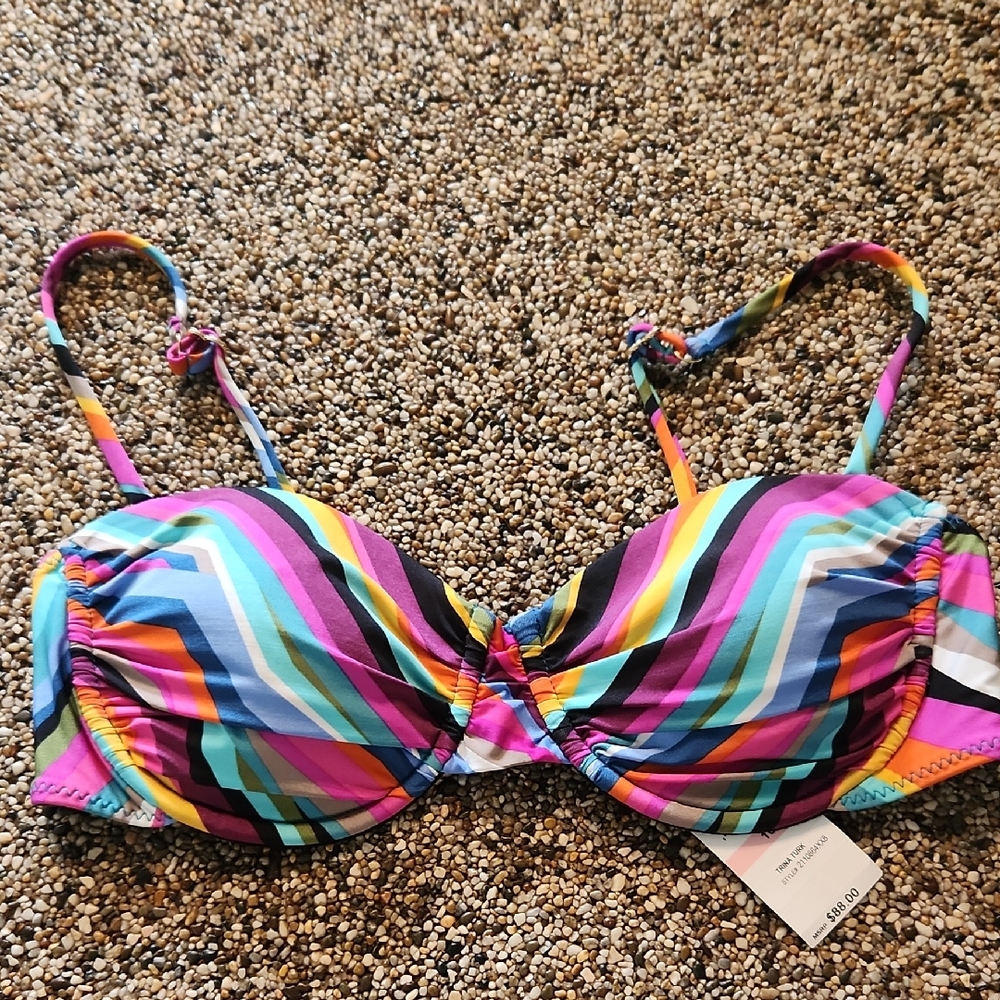 Trina Turk Striped Bikini Top, Size 10